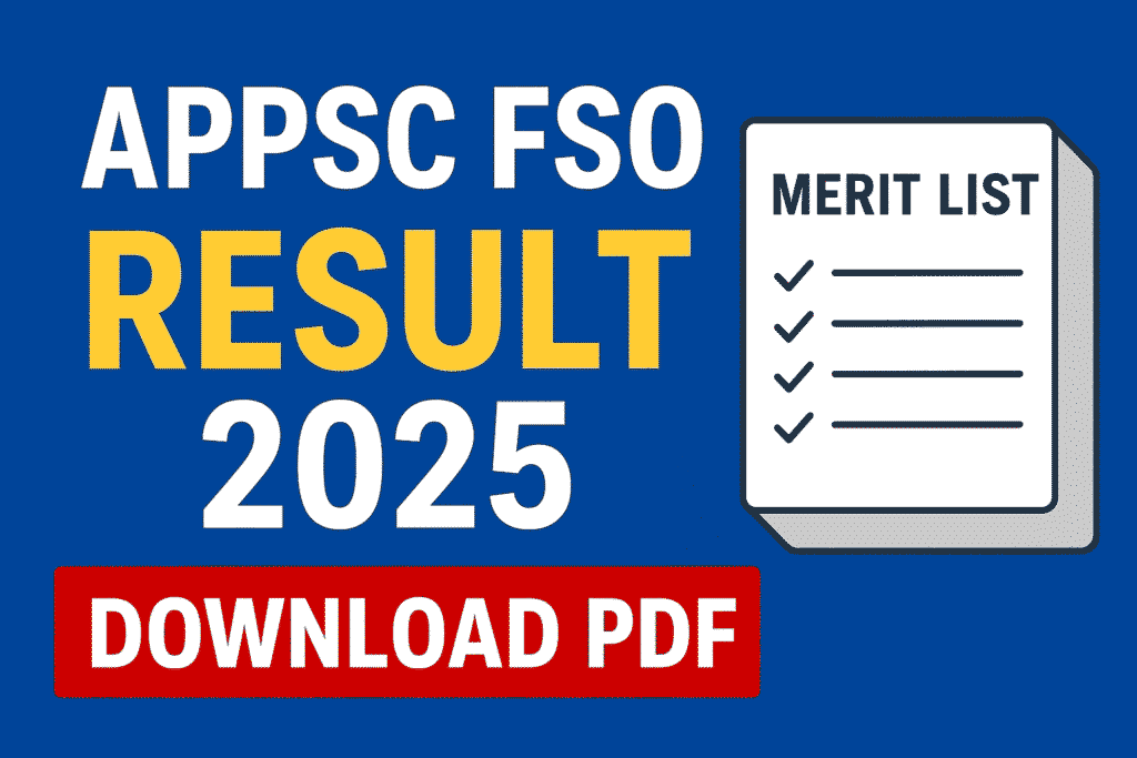 APPSC FSO Result 2025