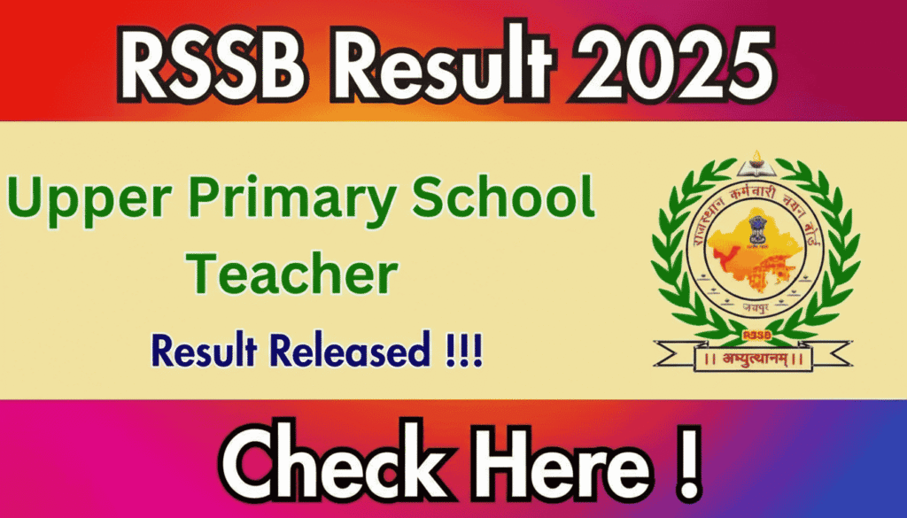 RSSB Upper Primary School Teacher Result 2025
