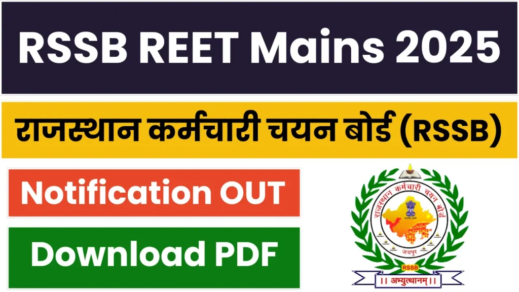 REET Mains Notification 2025