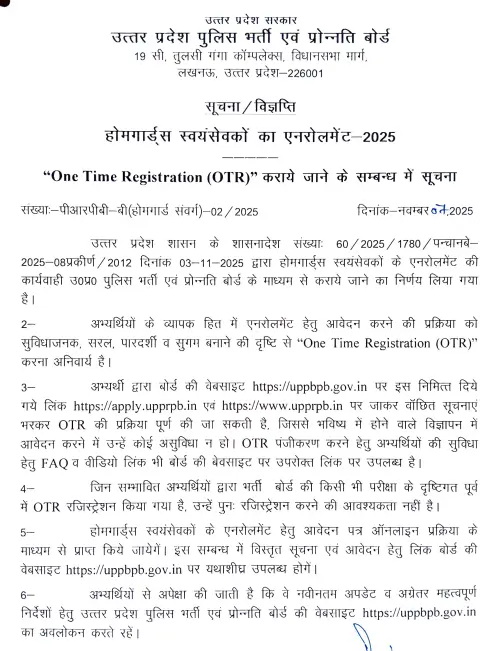 UP Home Guard Recruitment 2025 – Overview