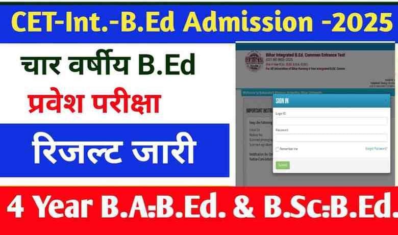 BIHAR BEd 4 Year Course Result 2025