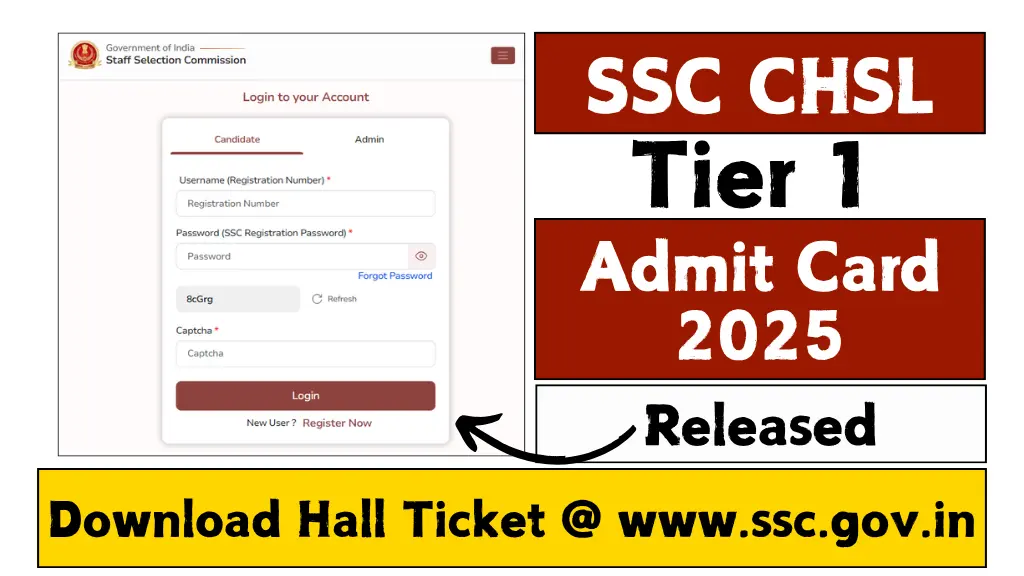 SSC CHSL Tier 1 Admit Card 2025 Out